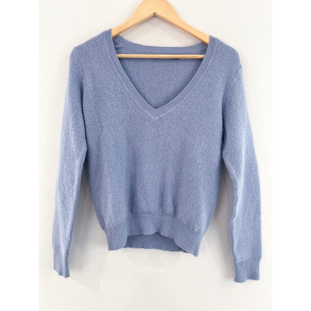 Peruvian Connection Soft Light Blue V-Neck Sweater
